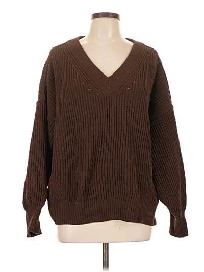 Pre-owned Aerie Pullover Sweater In Brown