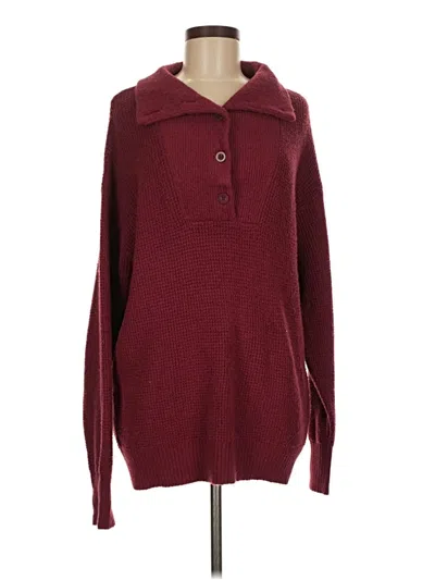 Pre-owned Aerie Pullover Sweater In Burgundy