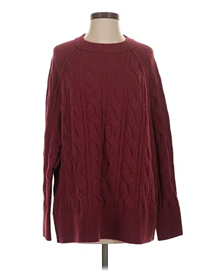 Pre-owned Aerie Pullover Sweater In Burgundy