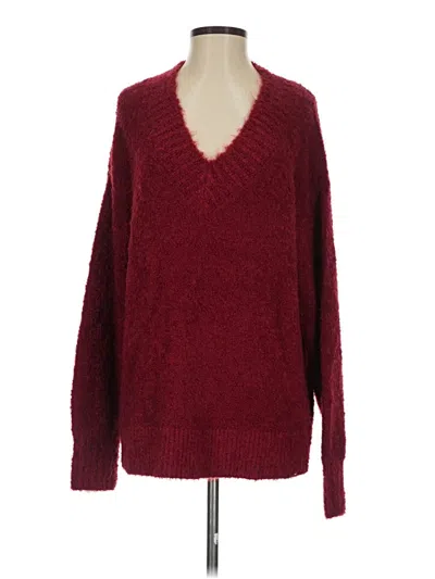 Pre-owned Aerie Pullover Sweater In Burgundy
