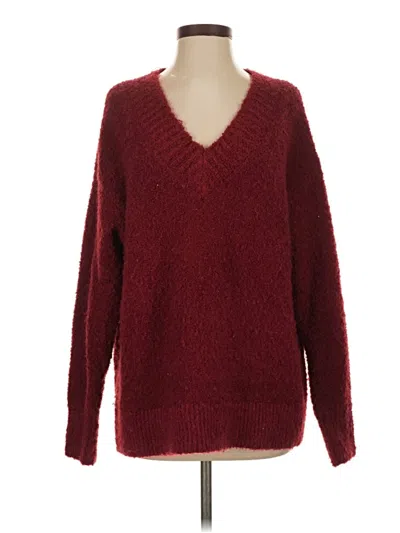 Pre-owned Aerie Pullover Sweater In Burgundy