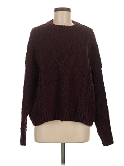 Pre-owned Aerie Pullover Sweater In Burgundy