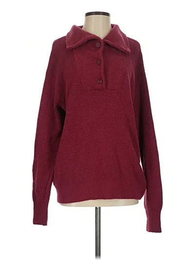 Pre-owned Aerie Pullover Sweater In Burgundy