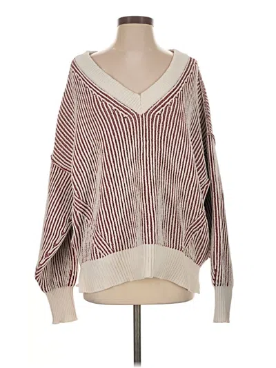 Pre-owned Aerie Pullover Sweater In Burgundy