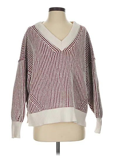 Pre-owned Aerie Pullover Sweater In Burgundy