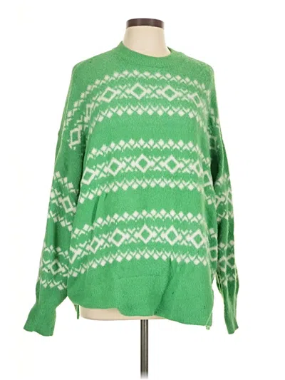 Pre-owned Aerie Pullover Sweater In Green