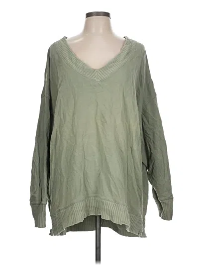 Pre-owned Aerie Pullover Sweater In Green