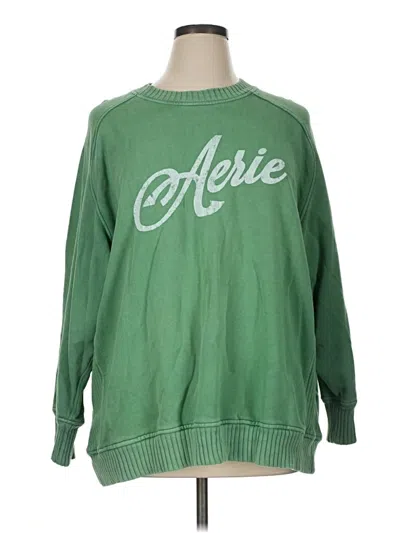 Pre-owned Aerie Pullover Sweater In Green