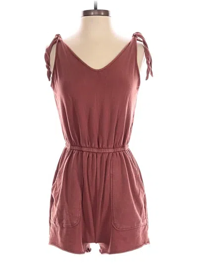 Pre-owned Aerie Romper In Burgundy