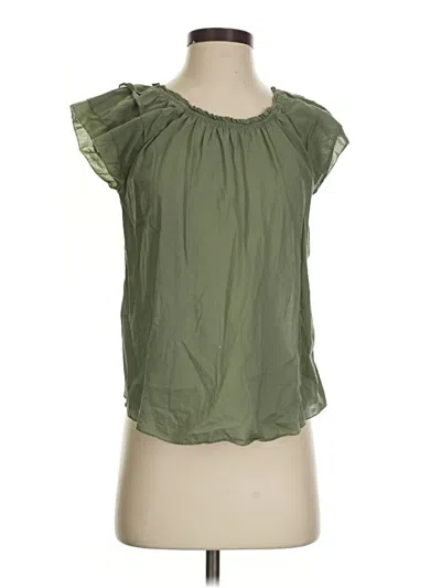 Pre-owned Aerie Short Sleeve Blouse In Green