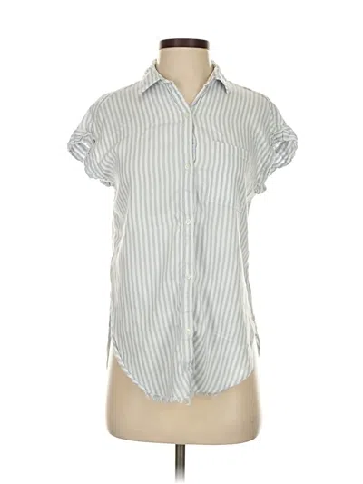 Pre-owned Aerie Short Sleeve Blouse In Silver