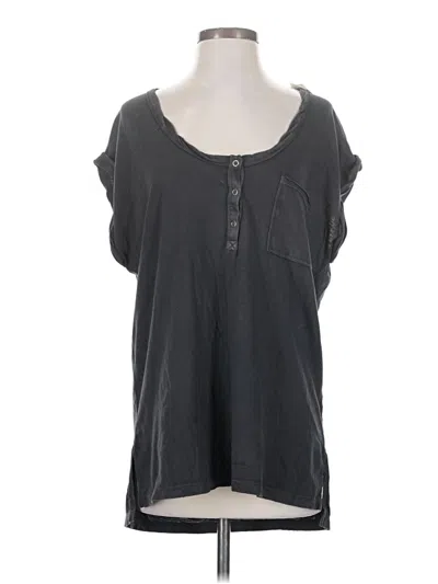 Pre-owned Aerie Short Sleeve Henley Shirt In Gray