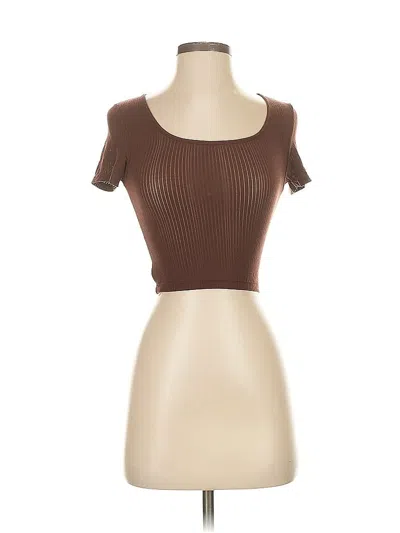 Pre-owned Aerie Short Sleeve T-shirt In Brown