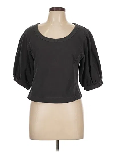 Pre-owned Aerie Short Sleeve Top Black Sweetheart Neckline Tops