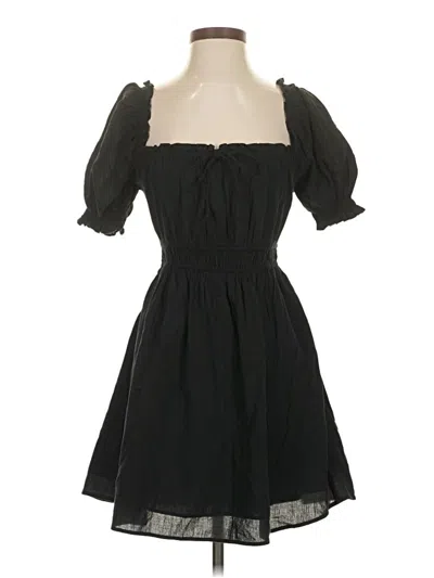 Pre-owned Aerie Short Sleeve Top Black Sweetheart Neckline Tops