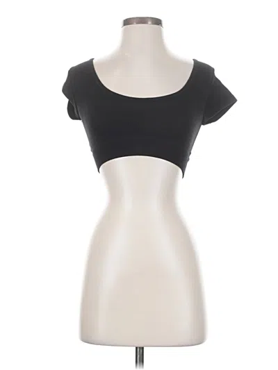 Pre-owned Aerie Short Sleeve Top Black Sweetheart Neckline Tops