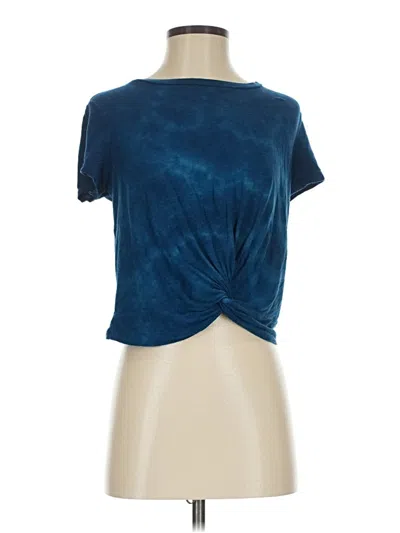 Pre-owned Aerie Short Sleeve Top Blue Keyhole Neckline Tops