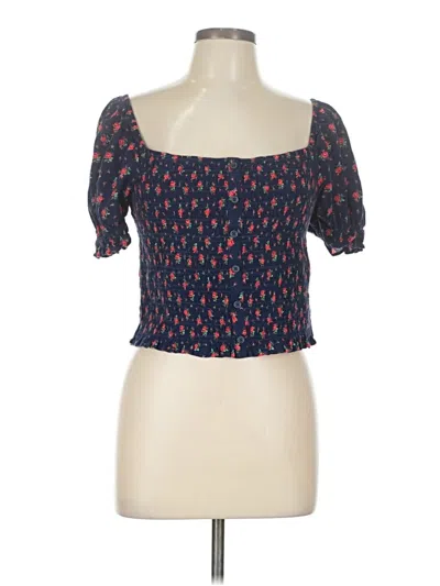 Pre-owned Aerie Short Sleeve Top Blue Sweetheart Neckline Tops