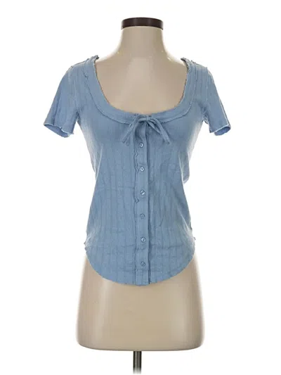 Pre-owned Aerie Short Sleeve Top Blue Sweetheart Neckline Tops