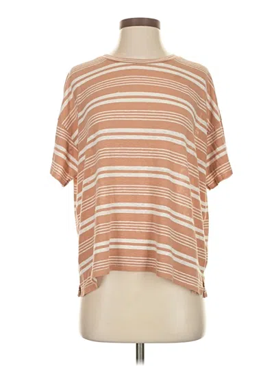 Pre-owned Aerie Short Sleeve Top Brown Boatneck Tops