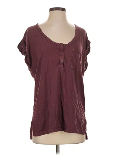 Pre-owned Aerie Short Sleeve Top Burgundy Scoop Neck Tops
