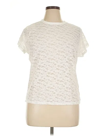 Pre-owned Aerie Short Sleeve Top Ivory Mock Neckline Tops