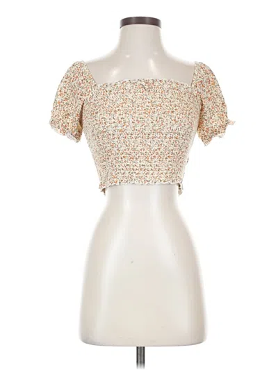 Aerie Short Sleeve Top Ivory Sweetheart Neckline Tops In White