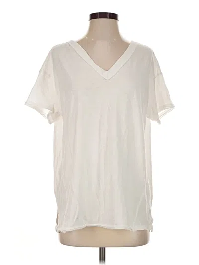 Pre-owned Aerie Short Sleeve Top Ivory V-neck Tops