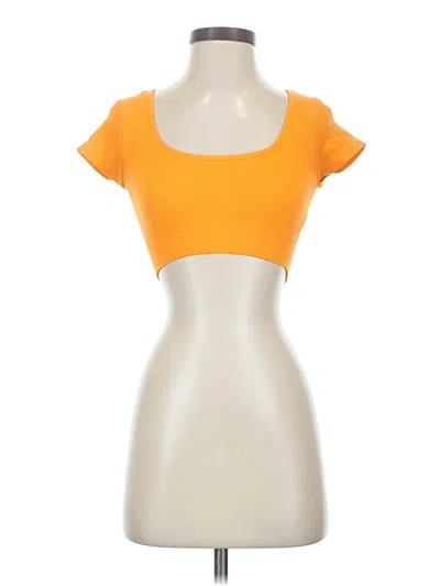 Pre-owned Aerie Short Sleeve Top Orange Sweetheart Neckline Tops