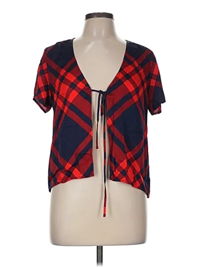 Pre-owned Aerie Short Sleeve Top Red Square Neckline Tops