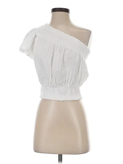 Pre-owned Aerie Short Sleeve Top White One Shoulder Neckline Tops
