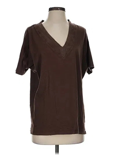 Pre-owned Aerie Short Sleeve T-shirt In Brown