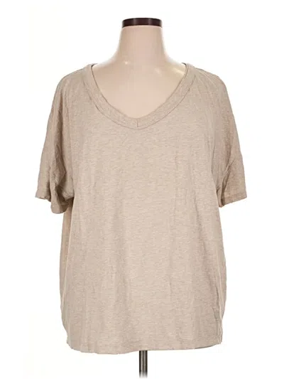 Pre-owned Aerie Short Sleeve T-shirt In Tan