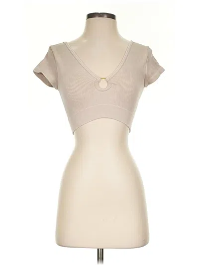 Pre-owned Aerie Short Sleeve T-shirt In Tan