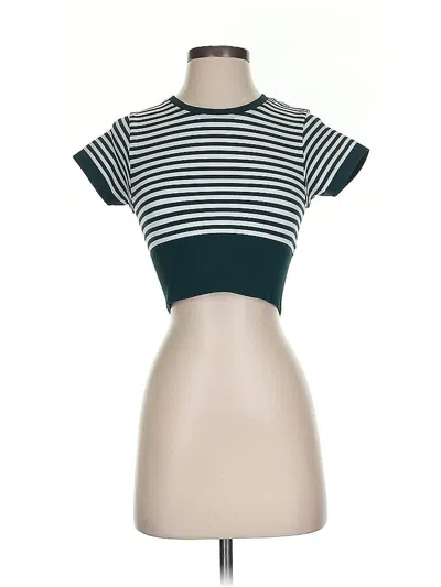 Pre-owned Aerie Short Sleeve Turtleneck In Green