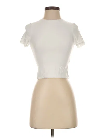 Pre-owned Aerie Short Sleeve Turtleneck In Ivory