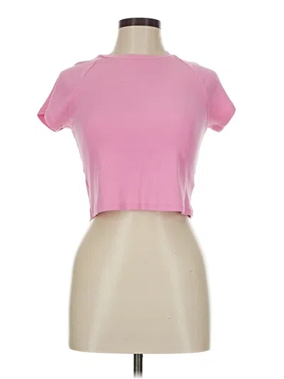 Pre-owned Aerie Short Sleeve Turtleneck In Pink