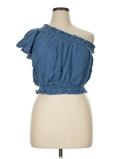 Pre-owned Aerie Sleeveless Blouse In Blue
