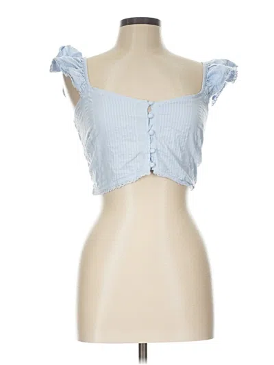 Pre-owned Aerie Sleeveless Blouse In Blue