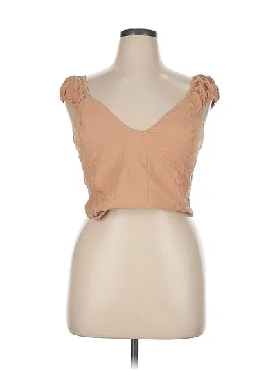 Pre-owned Aerie Sleeveless Blouse In Tan