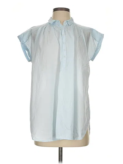Pre-owned Aerie Sleeveless Button Down Shirt In Blue