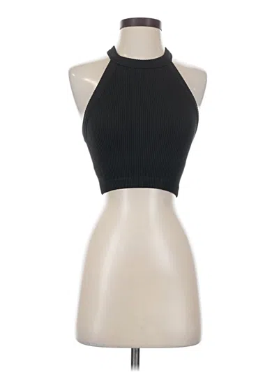 Pre-owned Aerie Sleeveless Top Black Halter Neckline Tops