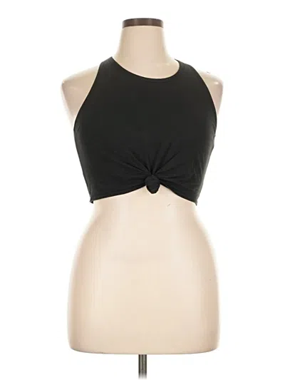 Pre-owned Aerie Sleeveless Top Black Halter Neckline Tops