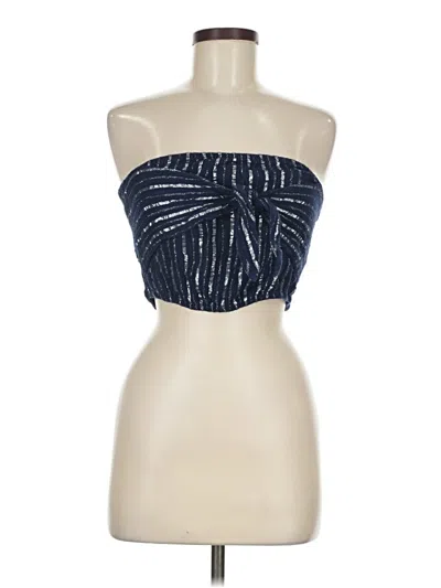 Pre-owned Aerie Sleeveless Top Blue Strapless Neckline Tops