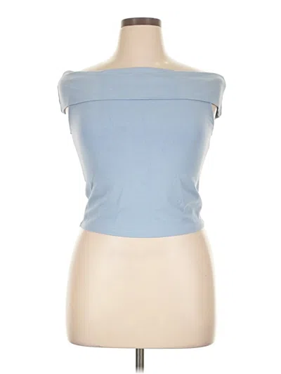 Pre-owned Aerie Sleeveless Top Blue Strapless Neckline Tops