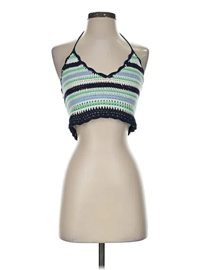Pre-owned Aerie Sleeveless Top Green Halter Neckline Tops