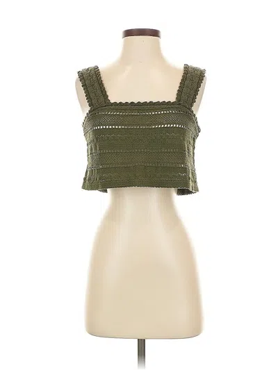 Pre-owned Aerie Sleeveless Top Green Square Neckline Tops
