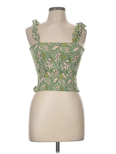 Pre-owned Aerie Sleeveless Top Green Sweetheart Neckline Tops