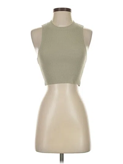 Pre-owned Aerie Sleeveless Top Tan Halter Neckline Tops