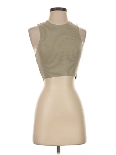 Pre-owned Aerie Sleeveless Top Tan Halter Neckline Tops